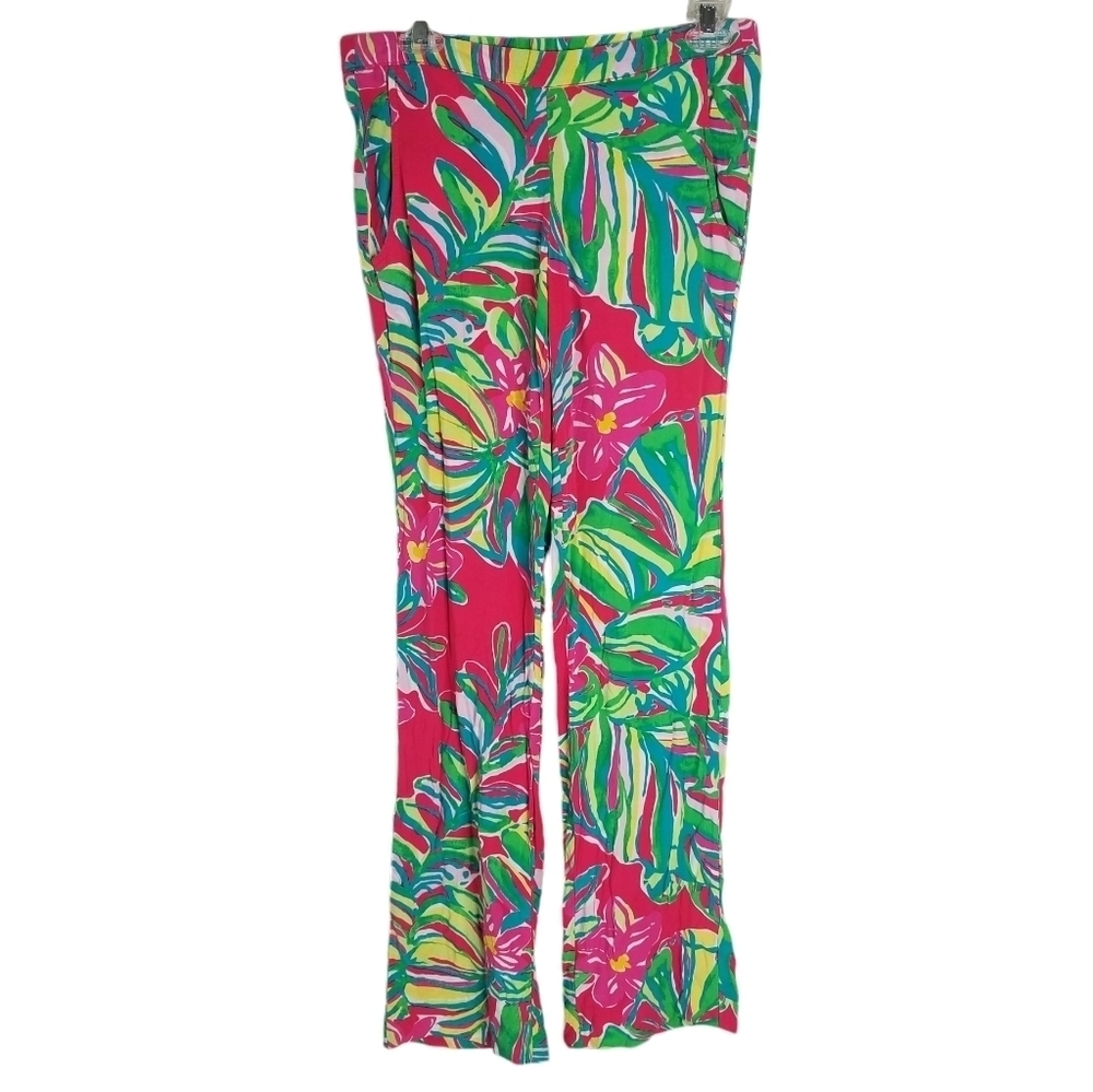 Lilly Pulitzer Cambridge Palazzo Pants Wide Leg Jungle Tumble Size S Pull On